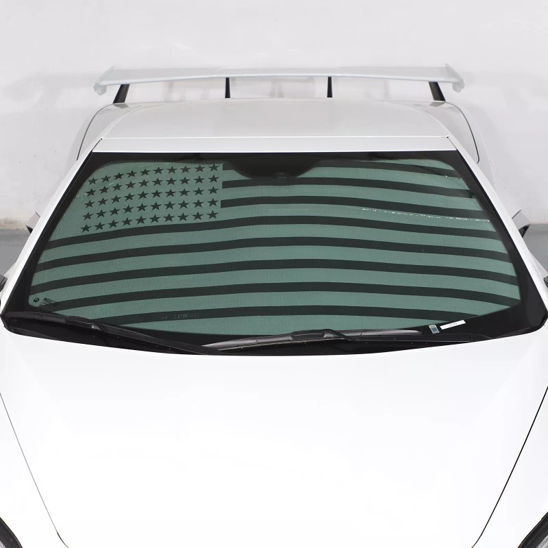 car-attention Windshield Sun Shade Visor US Flag UV Block Shield