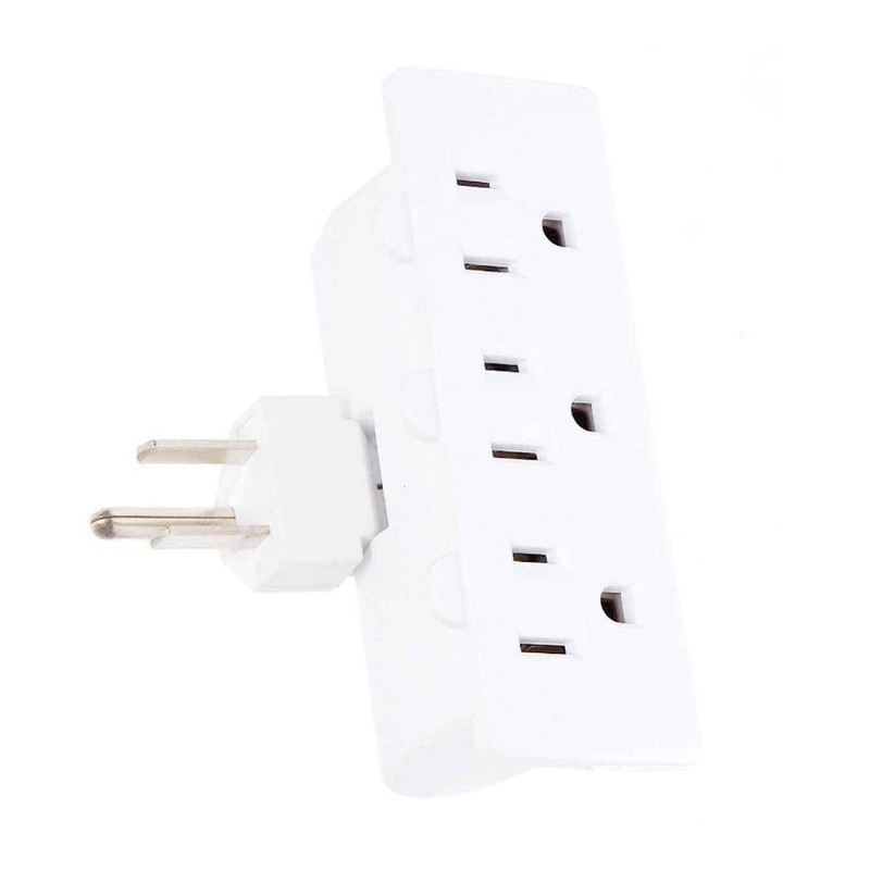 iGoto AM04 Multicontacto triple aterrizado, color blanco, 125 V, 15A