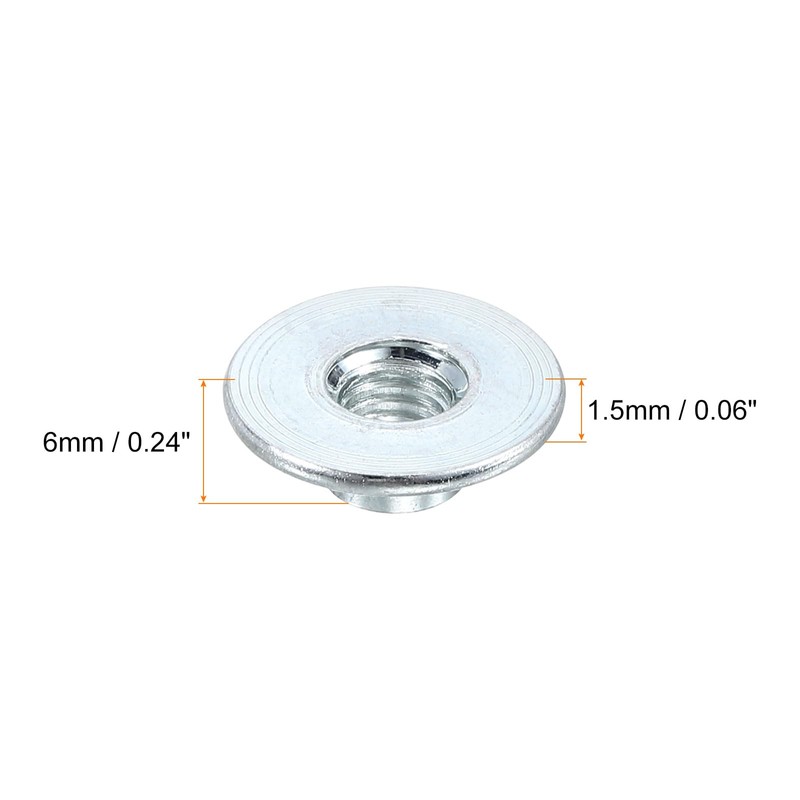 sourcing map M6 T-nuts, 50pcs Carbon Steel Tee Nut Round