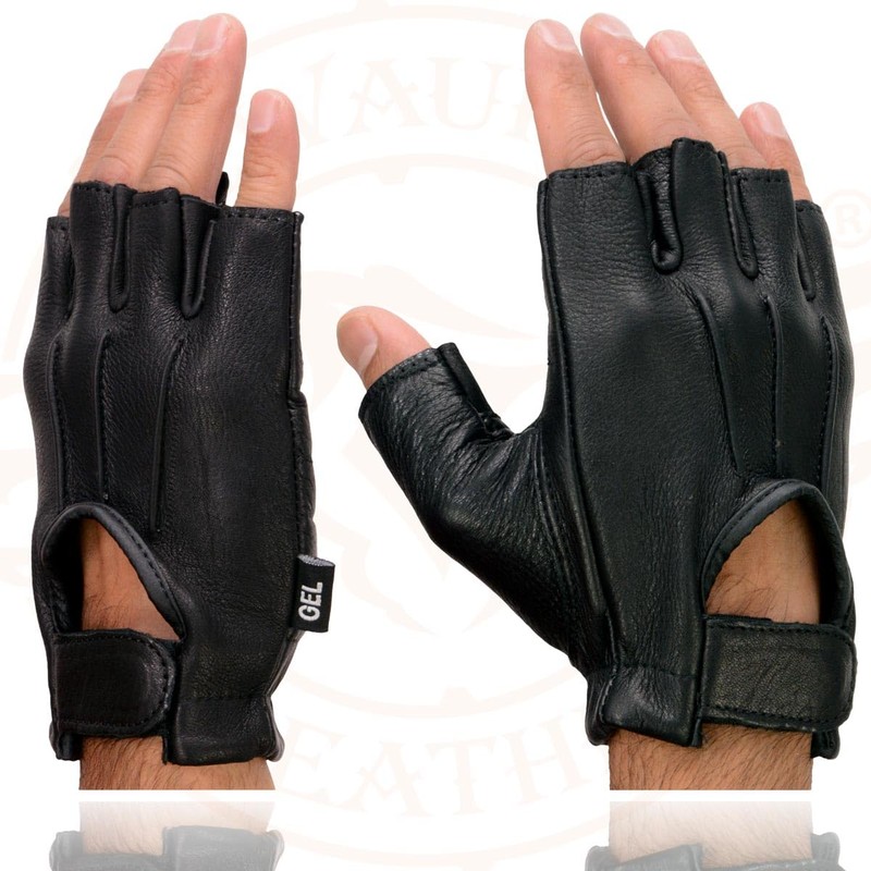 Milwaukee Leather SH850 Men's Black Premium Deer Skin Leather Gel