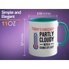 Meteorologist 2Tone Green Mug 11oz - partly cloudy - Meteorology