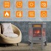 Electric Fireplace Heater 24'' Freestanding Fireplace Stove Infrared Fireplace RealSmart