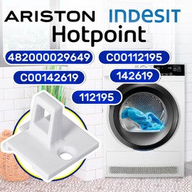 Tumble Dryer Door Catch with the Original Code 482000029649 C00142619 C00112195 for Ariston for Indesit for Hotpoint - Warranty 10 Years - MONTERAL
