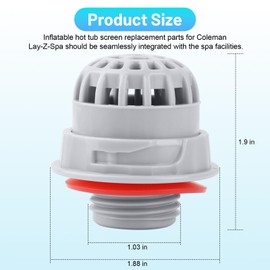 UASAM P00260 Pool Hot Tub Spa Top Debris Screen Strainer Replacement with Seal, Only for Bestway and Coleman Lay-Z-Spa Inflatable Hot Tubs Filter Replacement Part (1 Pcs)