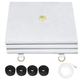 5 x 5ft Ceiling Leak Diverter with Hose and Grommets Heavy Duty Roof Leak Diverter White Leak Diverter Tarp with Hose Water Diverter Tarp for Roof Leak Fix
