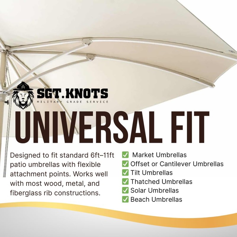 SGT KNOTS Patio Umbrella Bungee Strap Cord with Ball -