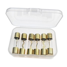 (6 Pack) 50A, 50A AGU, AGU Fuse 50A, 50 amp AGU Fuse, 50A AGU Fuse, 50A Gold-Plated AGU Fuse, 50A AGU Glass Fuses, Gold Glass Inline Suitable for Automotive/Marine Audio Speakers/car Stereo Systems