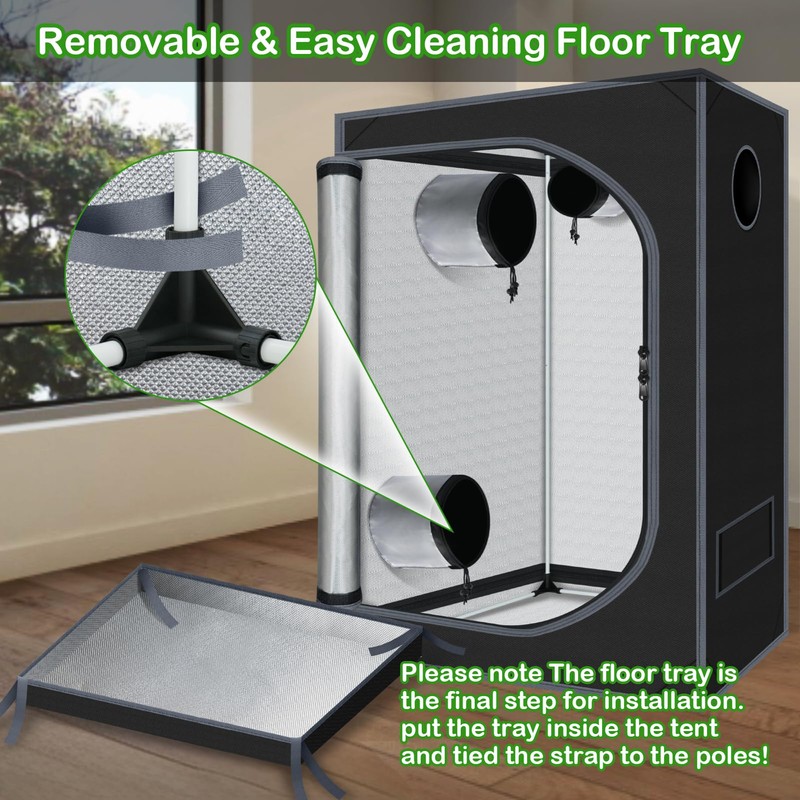 4x2 Grow Tent Plant Tent Dark Room, 600D Mylar Hydroponic
