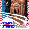 4th of July Square Press on Nails Glitter Frencch Tip