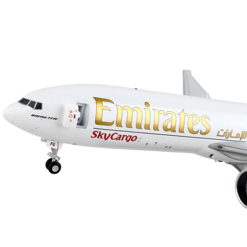 DCD Boeing 777F Commercial Aircraft Emirates Airlines-SkyCargo White Striped Tail