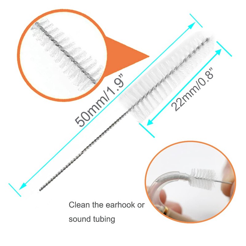 Hearing Aid Vent Earhook Tube Cleaning Brush Kit Tools Accessories