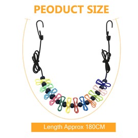 LIAMGUS Adjustable Elastic Travel Clothes Line, Portable Travel Clothesline, Camping Washing Line with 12 Colorful Clothespins, for Indoor Laundry Drying line,Outdoor Camping Accessories