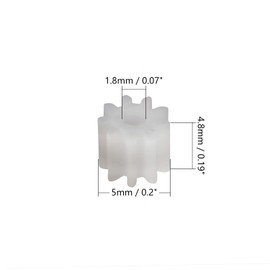Bettomshin Plastic Gear 092A 0.5 Modulus Pulley Belt Shaft Robot RC Motor Hand DIY Mechanical Parts Kit White 50pcs