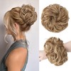 FESHFEN Messy Bun Hair Pieces - Large Wavy Curly Elastic