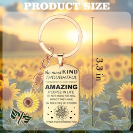 ITHKIRHO Best Friend Thank You Chain - True Friend Gifts Glod Sunflower Keychain For Women Men Friendship Birthday Party Congraduation Appreciation Present Bestie Gifts Thank You For Being A Friend