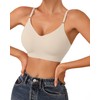 DEANGELMON V Neck Bralettes Padded Seamless Adjustable Straps Bra Everyday