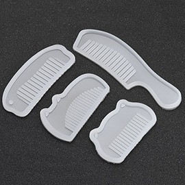 4 piezas de resina de silicona peine moldes Suave y fácil de desmoldar DIY artesanía a mano resina epoxi joyería artesanía que hace herramientas moldes para resina molds blancos