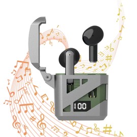 Wireless Deep Bass Sound Earbuds - Mechanical Style Wireless Earbuds Ergonomic Design | Touch Control HiFi Stereo Deep Bass Cordless Earbuds for Family Friends Colleagues