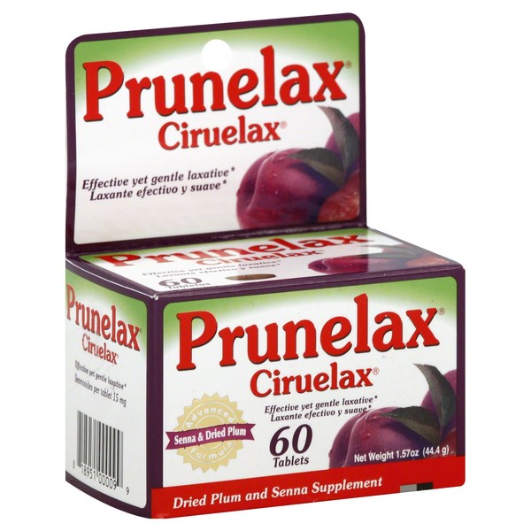 Prunelax Ciruelax Laxative Tabs, 60 ea (Pack of 3)