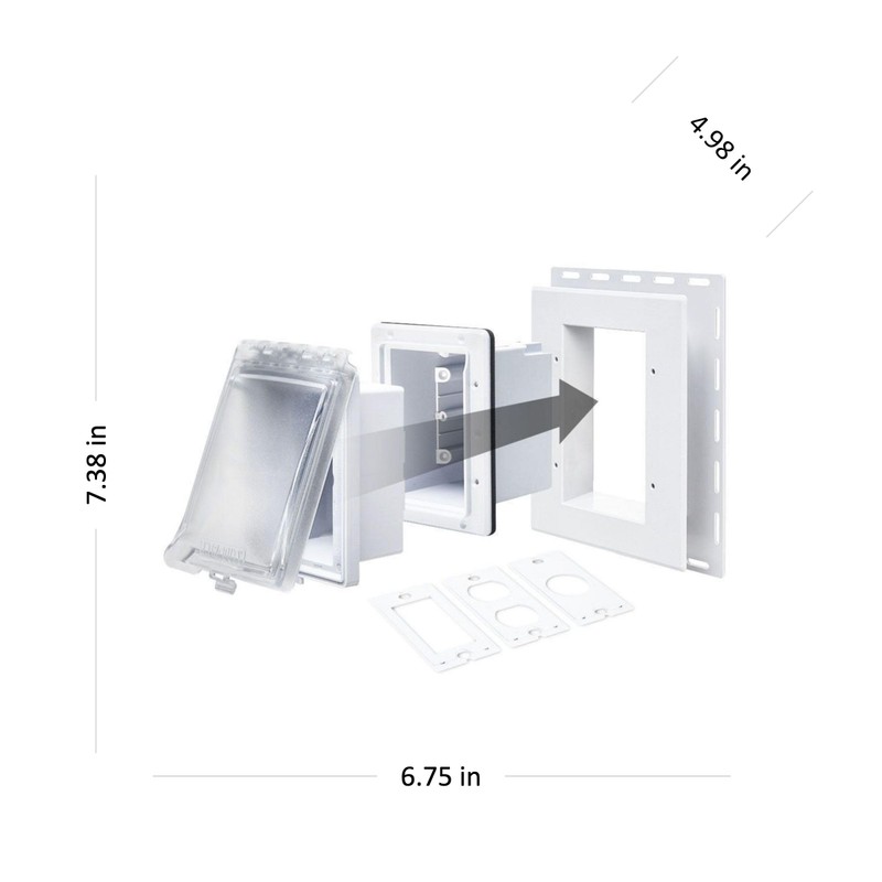 TayMac MR420CW 1-Gang Recessed Enclosure Extra Duty, 6-in-1 Nonmetallic Weatherproof
