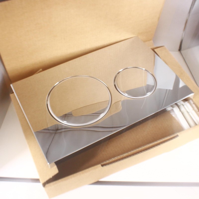 Bright Silver Dual-Flush Actuator Plate for Geberit Concealed Cisterns Compatible