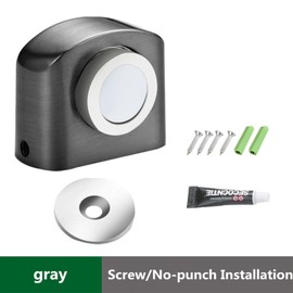 NOVOCE Zinc Alloy Strong Magnetic Door Stop Suction Bedroom Door Collision Door Touch Magnetic Door Stopper 1Pcs (Color : Brushed)