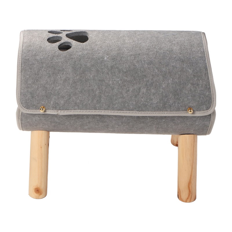 Cat Tunnel Bed Elevated Wooden Legs Cat Tunnel Soft Felt