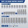 WORKPRO 32-Piece 3/8-inch Drive Metric Sockets and Ratchet-Including 30 Metric