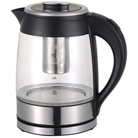 cookinex Cordless Electric Glass Kettle LED Indicator 1.8 Liter W/ Tea Infuser 1100Watts