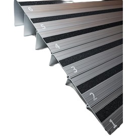 Adjustable Threshold Wheelchair ramp can be Adjusted/Raised to fit a Range of Heights. for Mobility aids Such as wheelchairs, Walkers, Canes, Temporary or Permanent. (5" inch Ramp)