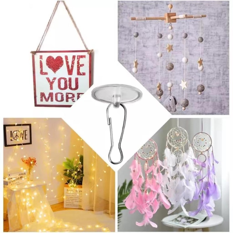 Jingelmall 80 Packs Self Adhesive Wall Hook Sticky Ceiling Hooks