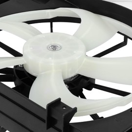 Factory OE Style Radiator Cooling Fan Assembly Compatible with 09-14 Pontiac Vibe Toyota Corolla, White, Black, Fits 1.8L Models Built in the US