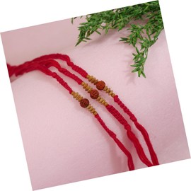 I Jewels Rudraksha & Sandalwood Beads Rakhi With Rakshabandhan Card for Men/Bro/Brother (R336-3) (Pack of 3)
