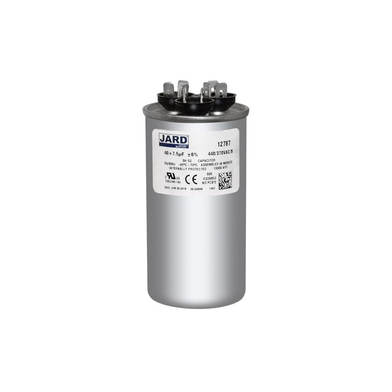 Round Capacitor 40 7.5 uf MFD 440 Volt Replaces GE