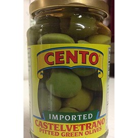 Cento Castelvetrano Pitted Green Olives 11.6 oz Jars - Pack of 2