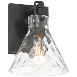 Possini Euro Design Ishii 9 1/4" High Modern Wall Sconce Light Lamp Fixture Mount Bathroom Bedroom Bedside Living Room Hardwired Cordless Matte Black Clear Glass Shade Indoor Kitchen Hallway