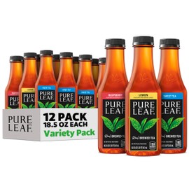 Pure Leaf Iced Tea, Sweetened 3 Flavor Variety Pack, 18.5 Fl Oz Bottles (Pack of 12)