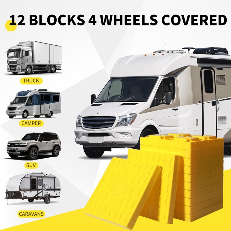 Keltrion Camper/RV Leveling Blocks,10 Packs Suitable for Dual Wheels, Interlocking