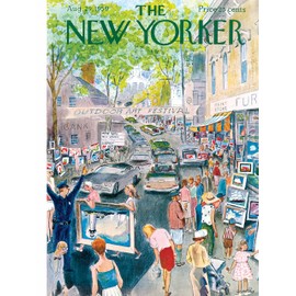New York Puzzle Company - New Yorker Art Festival - 1000 Piece Jigsaw Puzzle for Family Game Nights by Garrett Price