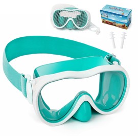 WAVE Children's Swimming Goggles, Anti-Leak Snorkel Mask with Nose Cover & Elastic Fabric Band, UV Protection Swimming Goggles for Boys and Girls