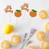 24Pcs Little Cutie Cupcake Toppers Glitter Orange Oh Baby Cupcake