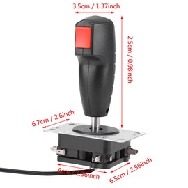 Bewinner 8 Wege Flug Joystick mit Auslöser und oberem Feuerknopf für Spiel, Auslöser Joystick mit zusätzlichem, von oben nach hinten angebrachten zusammen mit einem