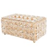 Elegant Gold Crystal Tissue Box - Stylish Tabletop Napkin Holder