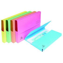 Exacompta 47970E Super DIN A4 Folder Made from Sturdy Manila Cardboard with Labelling Lines Pastel Colours 1 Piece Random Colour Ideal for Storing Your Documents Portfolio Folder