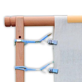 Canvas Stretch Clips for cross stitch Blue Side Tensioners Set of 6 Clips for Scroll Frames embroidery kit Set of 6 side tensioners for embroidery frames Scroll Rod Side Bar Tension Clips Scroll Rod