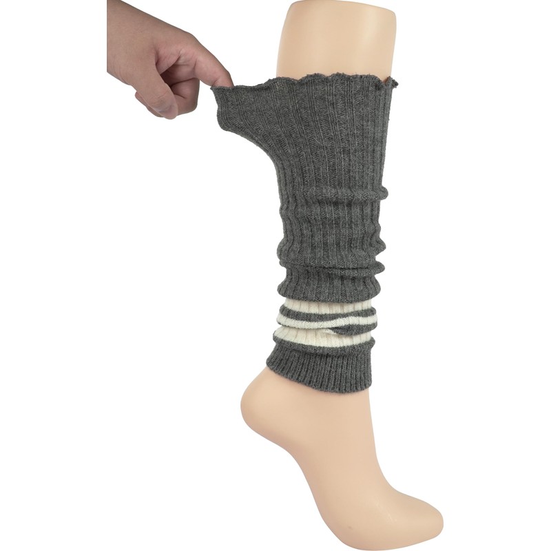 BomKinta Stripe Leg Warmers Women - Cute Footless Socks -