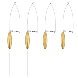 Dr.Fish 4 Pack Bottom Bouncer for Walleye Rigs, Trolling Weight Sinkers for Crawler Harness Walleye Spinner Rigs Wire Weights 3oz Gold