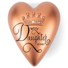 DEMDACO Best Daughter Ever Bronze Tone 4 x 3 Resin Stone Art Heart Keeper Figurine