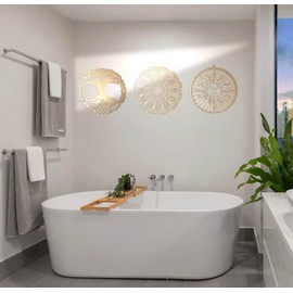 3 Pcs Crystal Grid Boards, 11.8 Inches Sacred Geometry Wall Art Set, Tree of Life, Sun, Flower of Life, Mandala, Chakra Meditation Yoga Ancient Wooden Wall Decor for Room Hanging Spiritual Gift