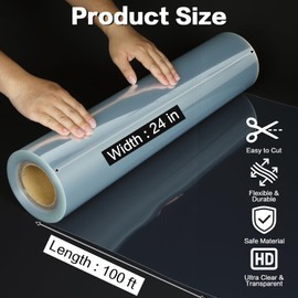24inchs X 100ft 10mil Clear Stencil Sheets Roll, Acetate Sheets